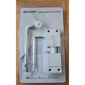 Automatic Door Closer, Ivory White, Safety Spring Door Closer, Adjustable 88 Lbs